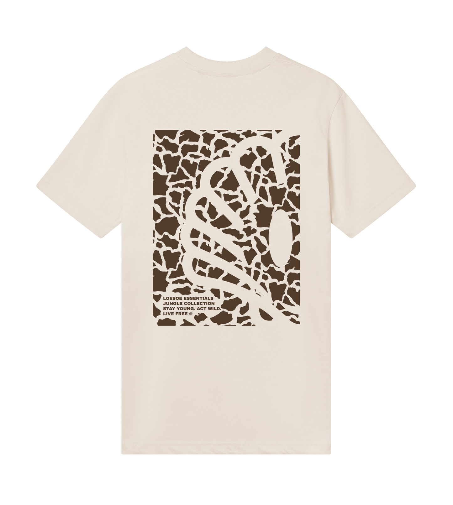 loesoe jungle giraffe camouflage tee vanilla